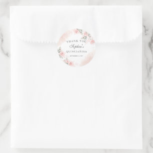 Adesivo Favorito Obrigado Rosa Rubor Rosa Quinceanera