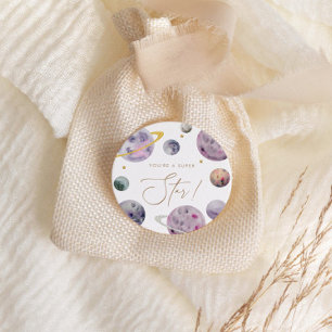 Adesivo Favorito ou envelope Super Estrela de Espaço Exter