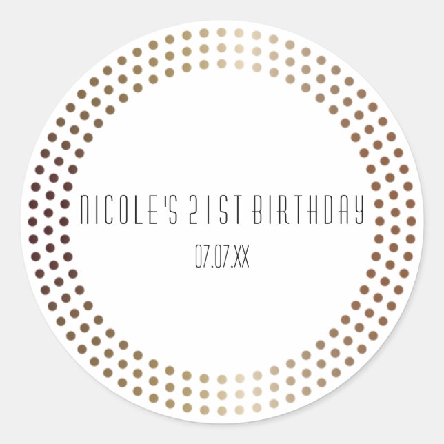 Adesivo Favorito Personalizado de Pontos Modernos em Círcu (Frente)