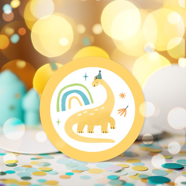 Adesivo Favoritos da Festa de aniversário do Dinossauro do (Criador carregado)