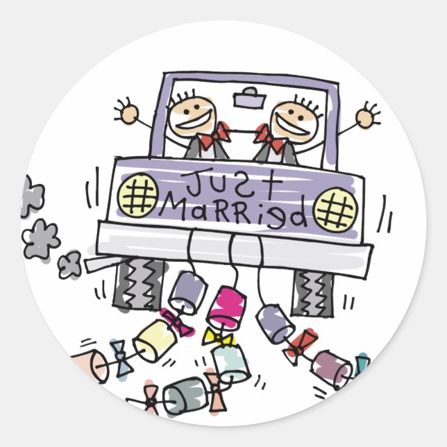 Adesivo Favoritos de Casamento de Gay recem casados (Frente)