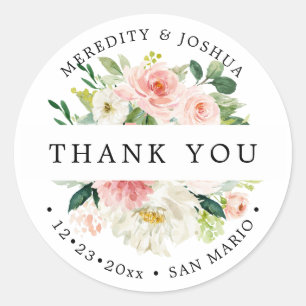 Adesivo Favoritos de Casamento de Rosas Blush H2 PixDezine