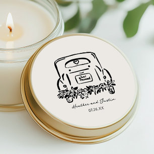 Adesivo Favoritos de Casamento Personalizado de Carro rece