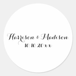 Adesivo Favoritos de casamento personalizados preto-branco