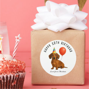 Adesivo Favoritos de Festa de aniversário de dachshund