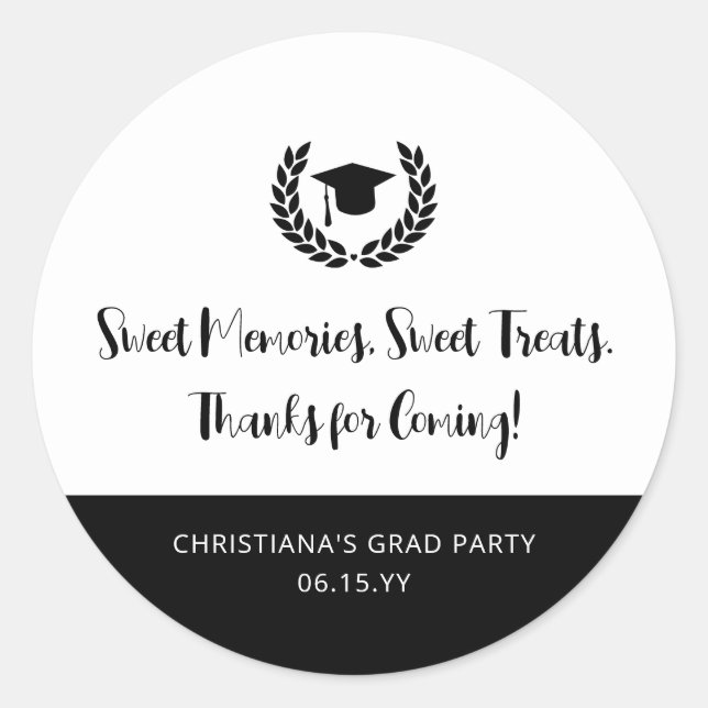 Adesivo Favoritos de Festa de formatura Moderna Personaliz (Frente)