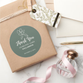 Adesivo Favoritos do Casamento Floral Mínimo Verde Florest