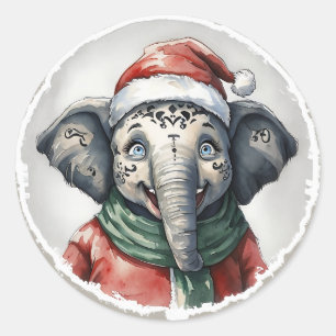 Adesivo Favoritos Engraçados de Natal Animal - Elefante 2