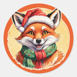 Adesivo Favoritos Engraçados de Natal Animal - Raposa 1