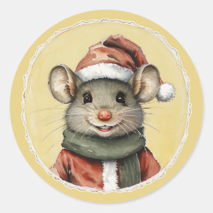 Adesivo Favoritos Engraçados de Natal Animal - Rato 1