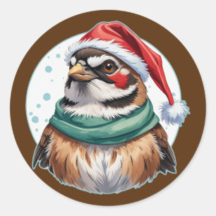 Adesivo Favoritos Engraçados de Natal Animal - Sparrow 1