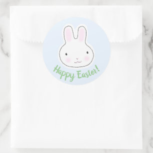 Adesivo Favoritos personalizados do Bunny azul-claro-felz 