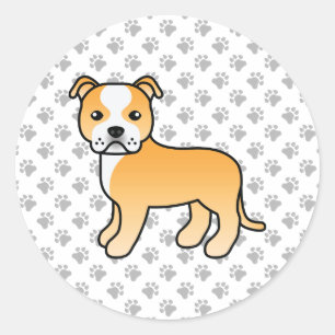 Adesivo Fawn E White Staffordshire Bull Terrier Dog