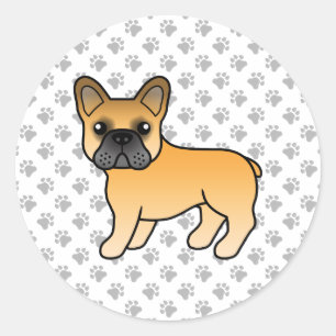 Adesivo Fawn French Bulldog Cachorro de Cartoon