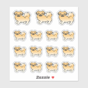 Adesivo Fawn Sable Tibetan Spaniel Cute Cartoon Dogs