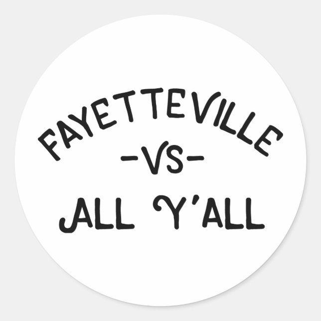 Adesivo Fayetteville VS All Yall (Arkansas) (Frente)