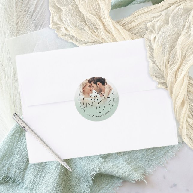 Adesivo Fazemos Foto para Devolver Endereço Verde Sage (Criador carregado)