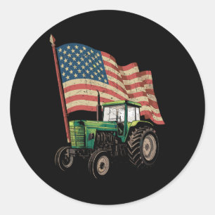 Adesivo Fazenda Agrícola Trator Usa Flag Trator American