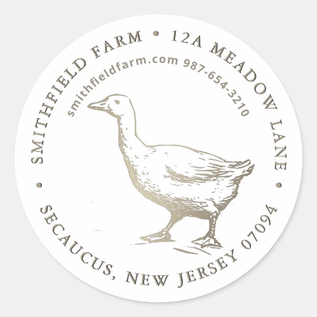 Adesivo Fazenda Curiosa de Ganso ou Rótulo Comercial (Frente)