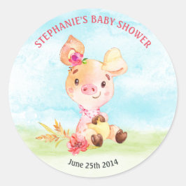 Adesivo Fazenda de Chá de fraldas da Watercolor Girl