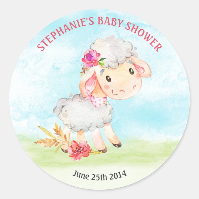 Adesivo Fazenda de Chá de fraldas de Garota de Água (Frente)