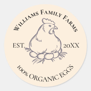 Adesivo Fazenda de frango vintage personalizada