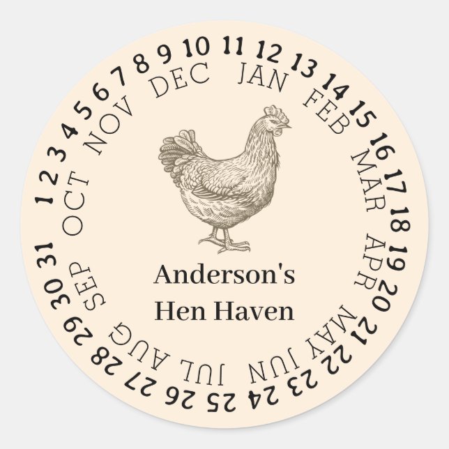 Adesivo Fazenda de frango vintage personalizada (Frente)