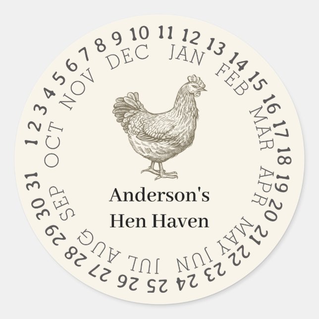 Adesivo Fazenda de frango vintage personalizada (Frente)