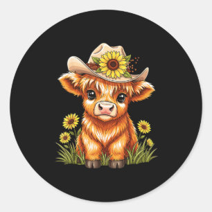 Adesivo Fazenda de Girassóis da Vaca das Terras Altas Fofa