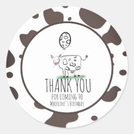 Adesivo Fazenda De Vaca Festa de aniversário Animal Obriga