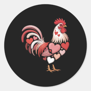 Adesivo Fazenda do Dia dos Namorados Frango Coração Padrão