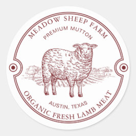 Adesivo Fazenda do logotipo Rustic Sheep Lamb Campos Ruas