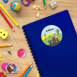 Adesivo fazenda do trator | redonda