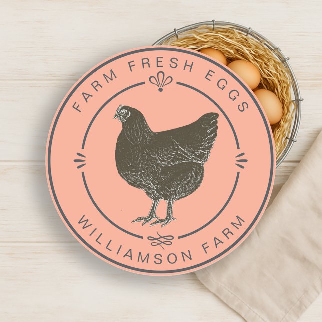 Adesivo Fazenda Fresca Vintage Hen Ovos (Criador carregado)