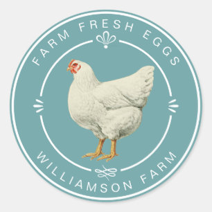 Adesivo Fazenda Fresca Vintage Hen Ovos Cartonagem Turques