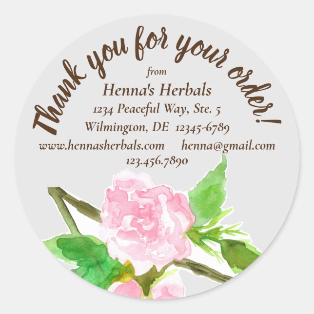 Adesivo Fazenda Herb Obrigado Pelo Seu Pedido (Frente)