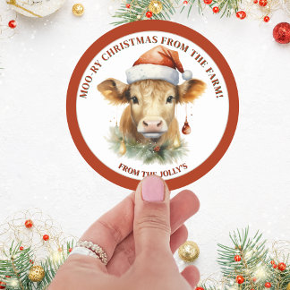 Adesivo Fazenda personalizada Vaca Natal