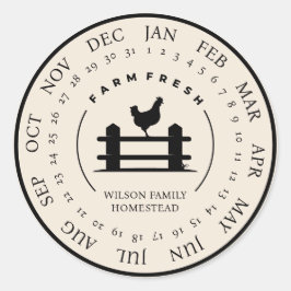 Adesivo Fazenda personalizável Cartonagem de ovos frescos