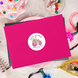 Adesivo Fazenda Rosa Rosa de Árvore Natal da Califórnia Ma