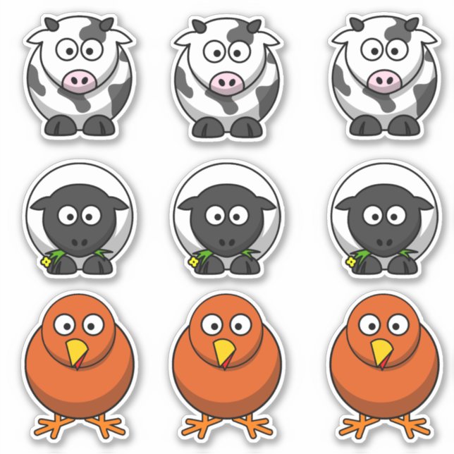 Adesivo Fazenda Vaca Animal, Ovinos, Cartografia De Barnya (Frente)