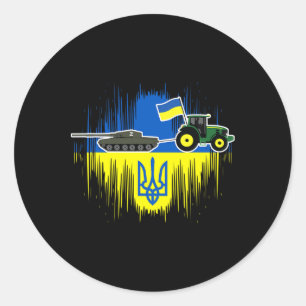 Adesivo Fazendeiro Ucraniano Rouba Tanque Bandeira da Ucrâ