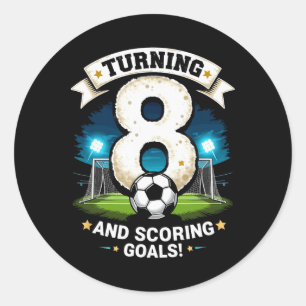 Adesivo Fazendo 8 Anos E Marcando Gols Aniversário De 8 An