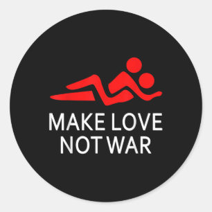 Adesivo Fazer Amor Não Guerra Feliz Hippy Dizendo Paz