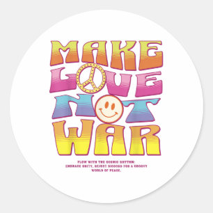 Adesivo Fazer Amor Não Guerra - Hippie - Letra Impressão