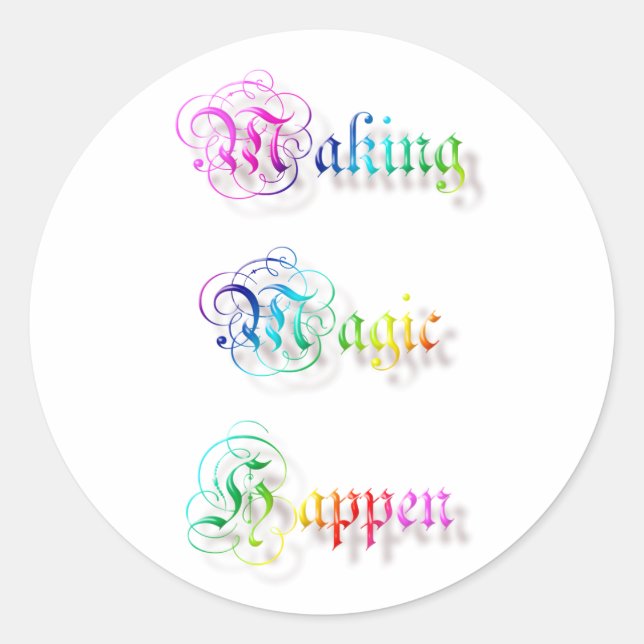 Adesivo Fazer Magic Acontece. (Frente)