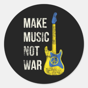 Adesivo Fazer Música Não Fazer Guerra, Vintage Guitarra Am