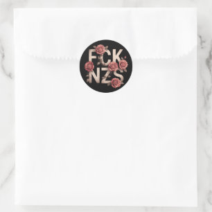 Adesivo FCK NZS Floral Contra a Direita Sem Nazistas Lgbtq