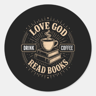 Adesivo Fé Cristã Jesus Livros Café Crente