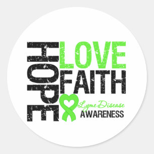Adesivo Fé do amor da esperança da doença de Lyme