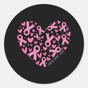 Adesivo Fé do Coração de Fita Esperança Amor Cancer Awaren